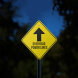 Overhead Power Lines With Up Arrow Aluminum Sign (Reflective)