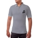 Men's Grey Cotton Polo Shirt - Printed