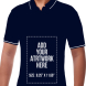 Men's Blue Cotton Polo Shirt- Printed
