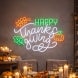 Happy Thanksgiving Leaf Neon Sign