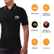 Men's Black Cotton Polo Shirt - Embroidered