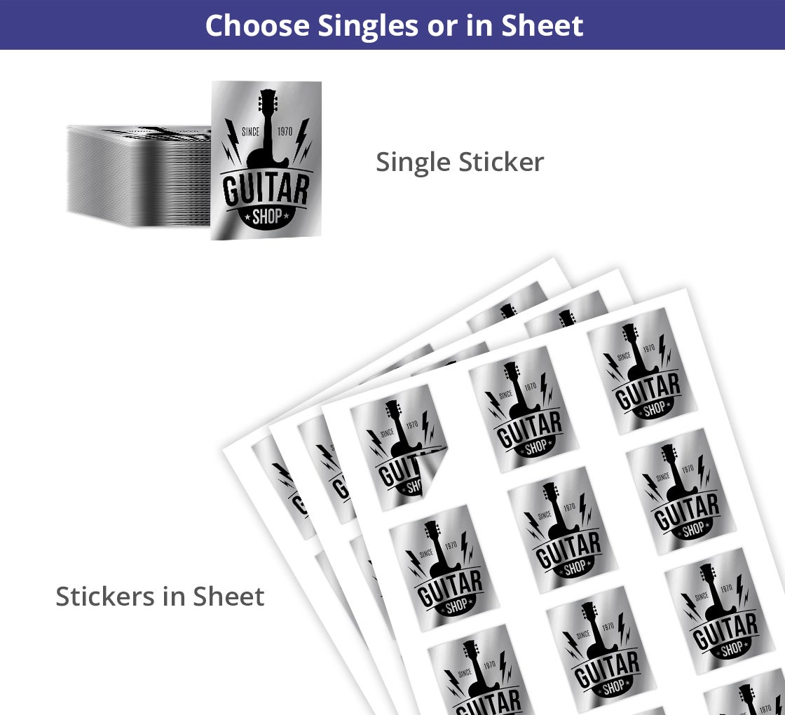 Silver Metallic Stickers Online| Fast Delivery - Bannerbuzz.com