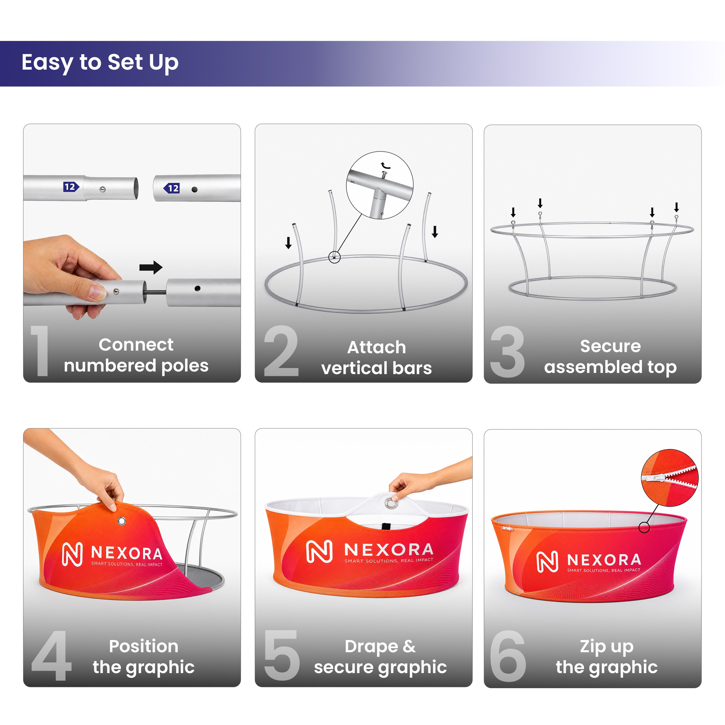 Skytube Tension Fabric Ring Shaped Hanging Banner Easy to Set Up