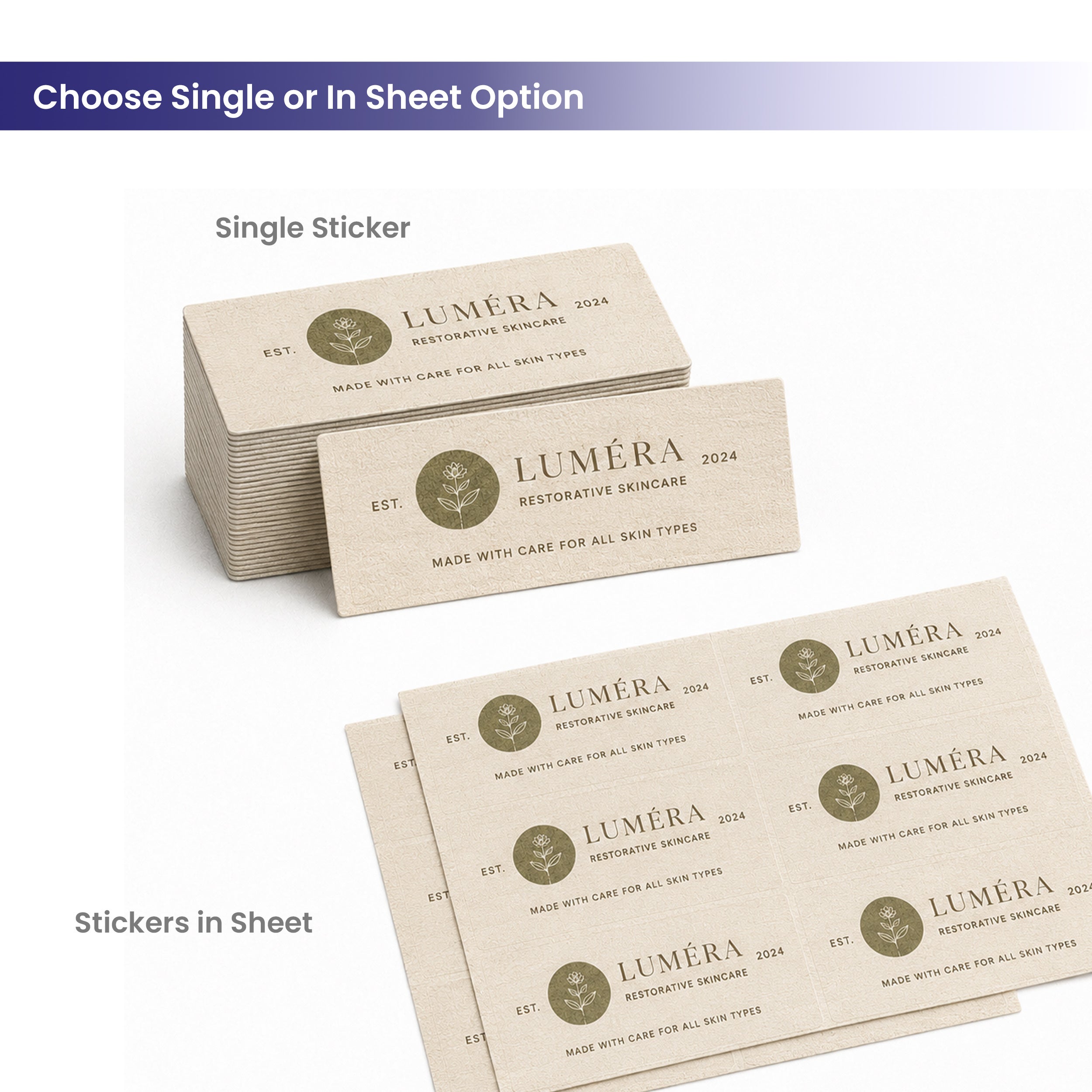 Textured Label Choose Single or In Sheet Option