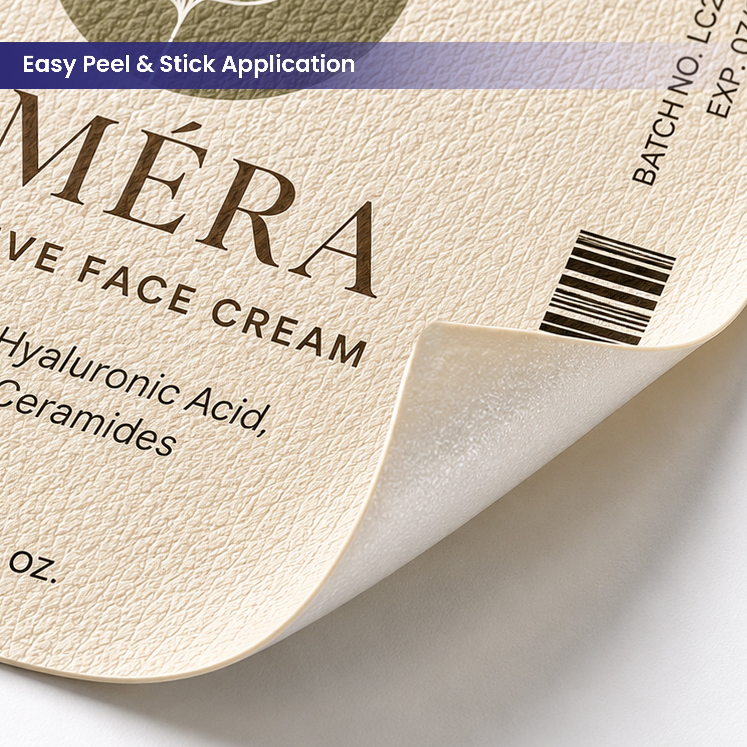 Textured Label Easy Peel and Stick Application