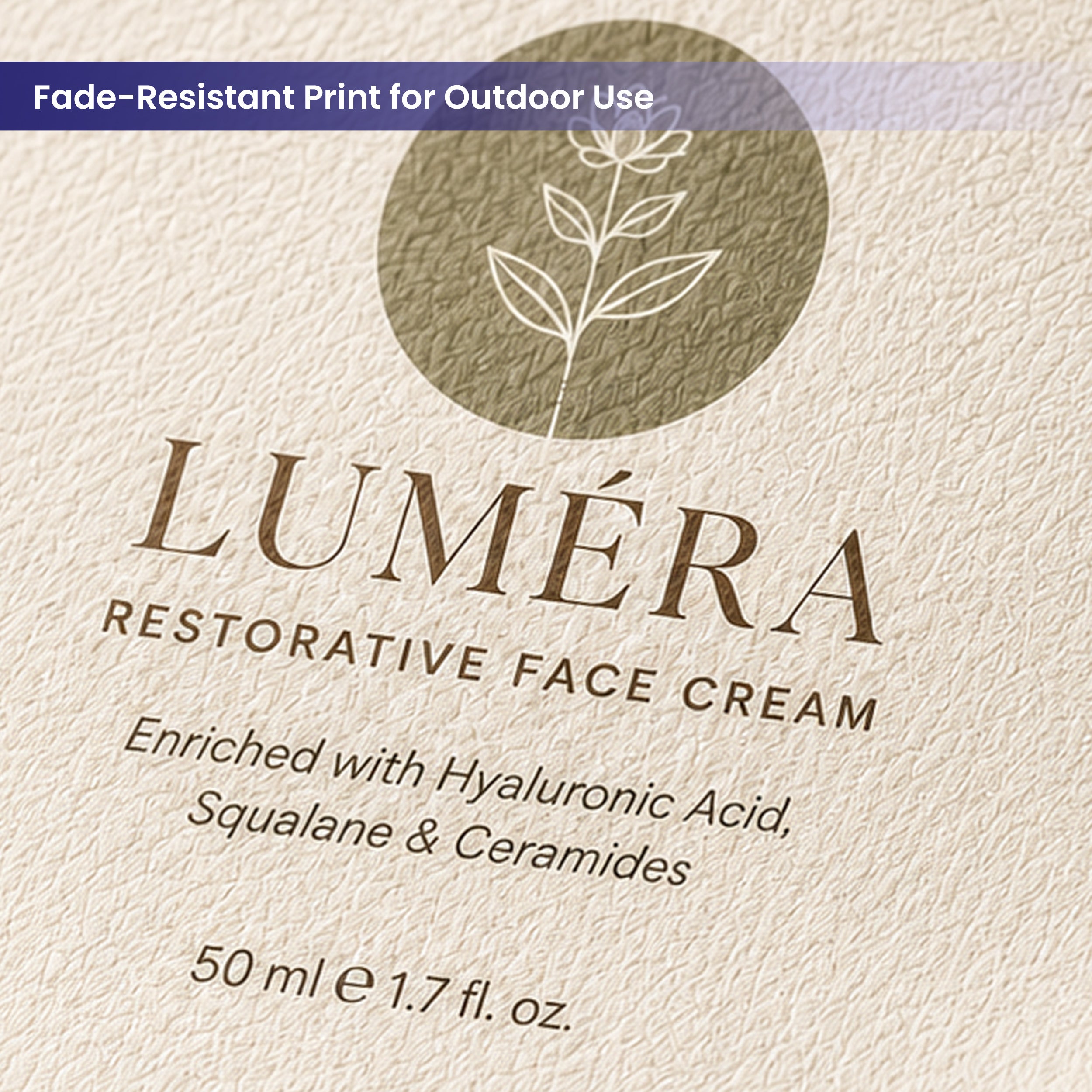 Textured Label Fade Resistant Print for Outdoor Use