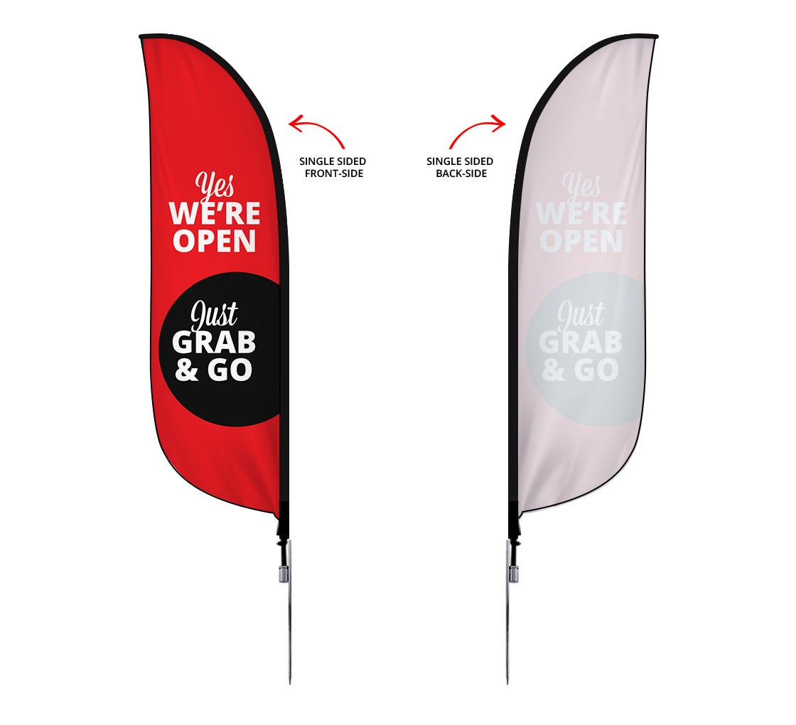 Pre-Printed We are Open Feather Flag
