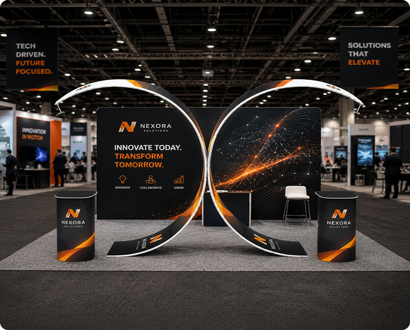20ft Island Twin Arch Display Booth