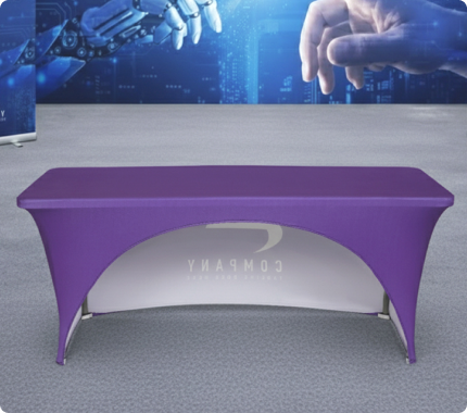  Stretch Table Covers 3 Sided Open Back