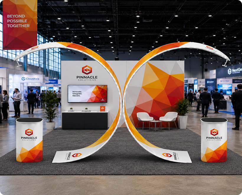 20ft Island Twin Arch Display Booth