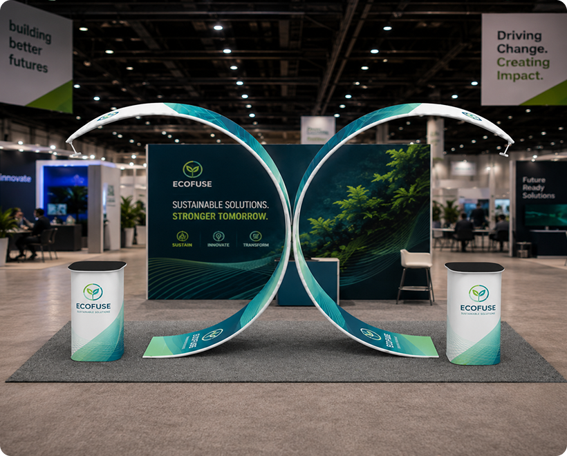 20ft Island Twin Arch Display Booth
