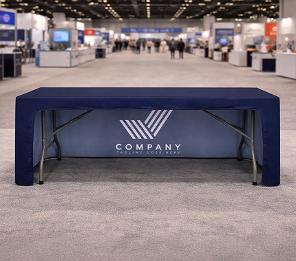  Stretch Table Covers 3 Sided Open Back