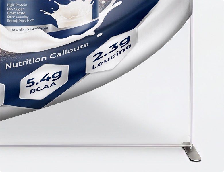 3 m Exhibition Stand - Portable Display Stand with Counter Durable Aluminium Frame