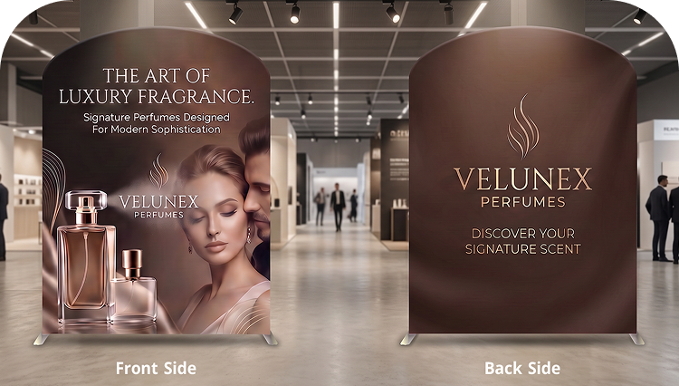 10 ft Inline Trade Show Booth - LED Backlit Display with Counter & Branding Double Side Print mobile