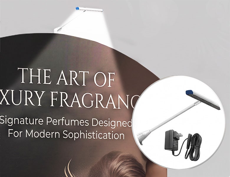 10 ft Inline Trade Show Booth - LED Backlit Display with Counter & Branding Energy Efficient Lights
