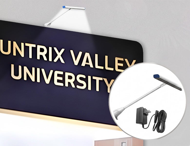 20 Ft Inline Trade Show Booth - Large Backwall Display with Dual Counters & LED Lighting Energy Efficient Lights