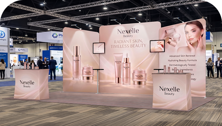 6 m Exhibition Stand - Modular Display Stand with Dual Counters & Storage banner image mobile