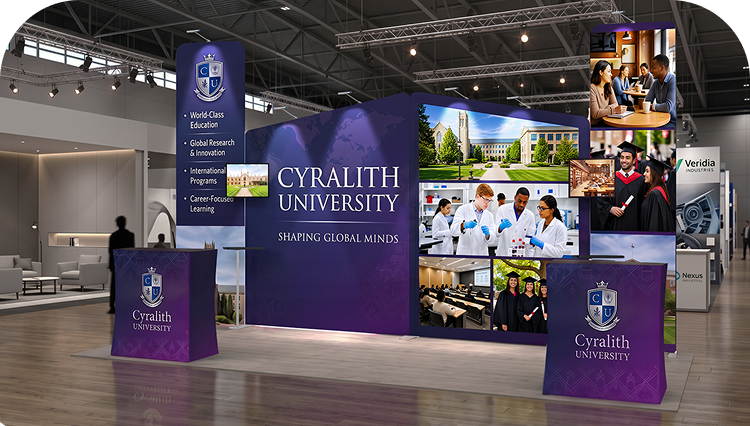6 m Exhibition Stand - Display Stand with Counters & Branding Panels banner image mobile