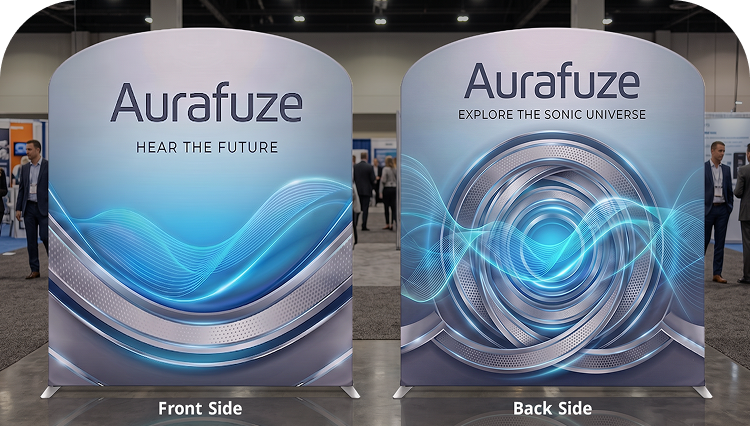 6m Exhibition Stand - Portable Display Stand with Counters & Side Panels Double Side Print mobile