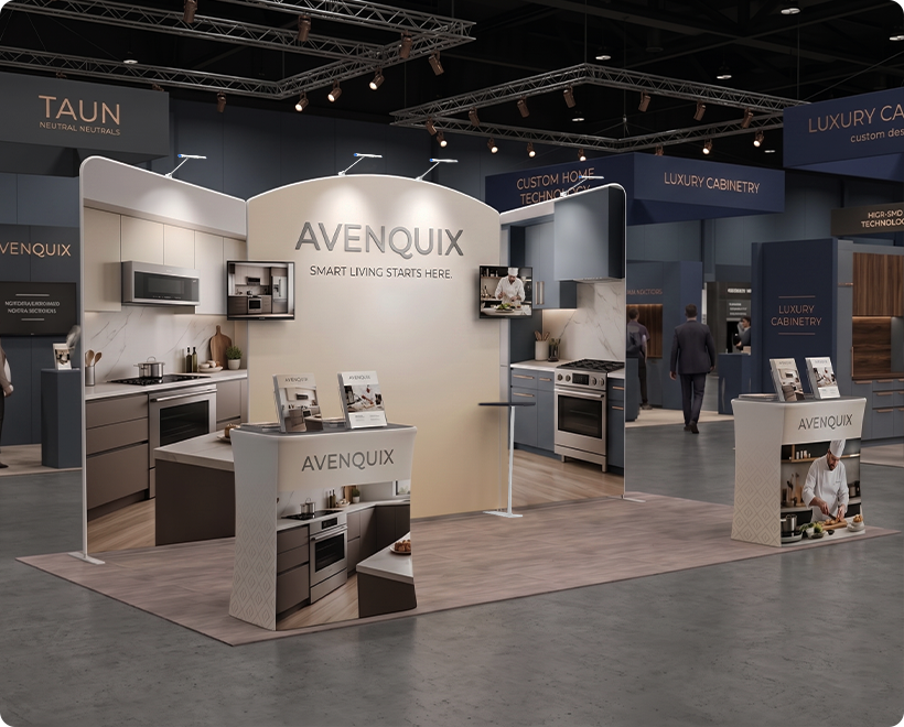 6m Exhibition Stand - Portable Display Stand with Counters & Side Panels Luxury Kitchen Design Company