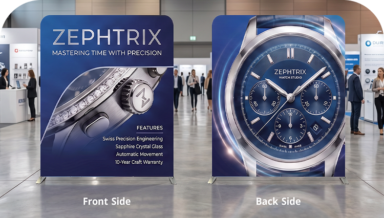 20 Ft Inline Trade Show Booth - Complete Display Package with Dual Podiums & Banner Stand Double Side Print mobile