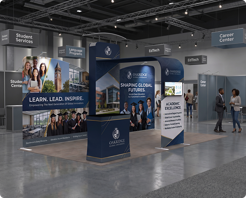 6 m Inline Exhibition Stand - Modular Kit with Media Display University