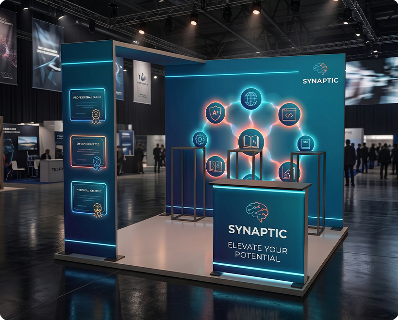 10 ft Backlit Trade Show Display - LED Lightbox Display with Counter & Branding Panels Online Course