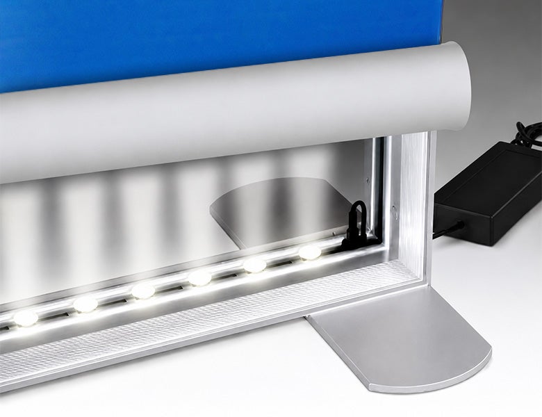 10 ft Backlit Trade Show Display - LED Lightbox Display with Counter & Branding Panels Integrated LED Lighting
