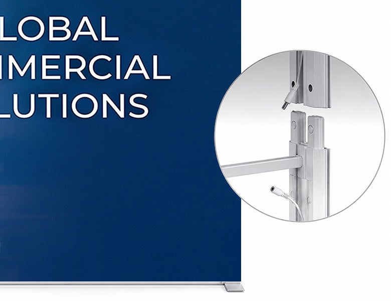 10 ft Backlit Trade Show Display - LED Lightbox Display with Counter & Branding Panels Tool Free Assembly