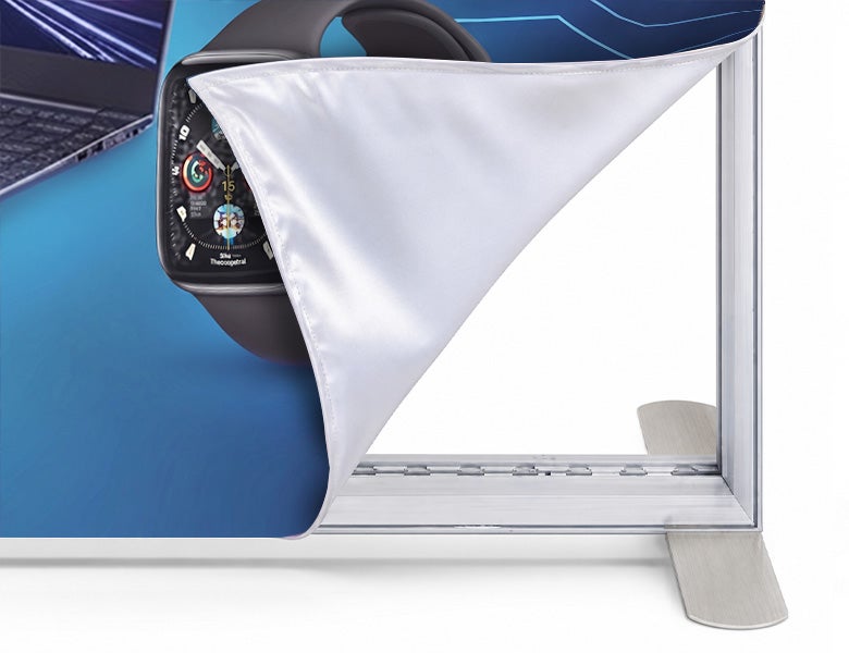 10 ft Backlit Trade Show Display - LED Backwall Display with Counter & Storage Durable Aluminum Frame