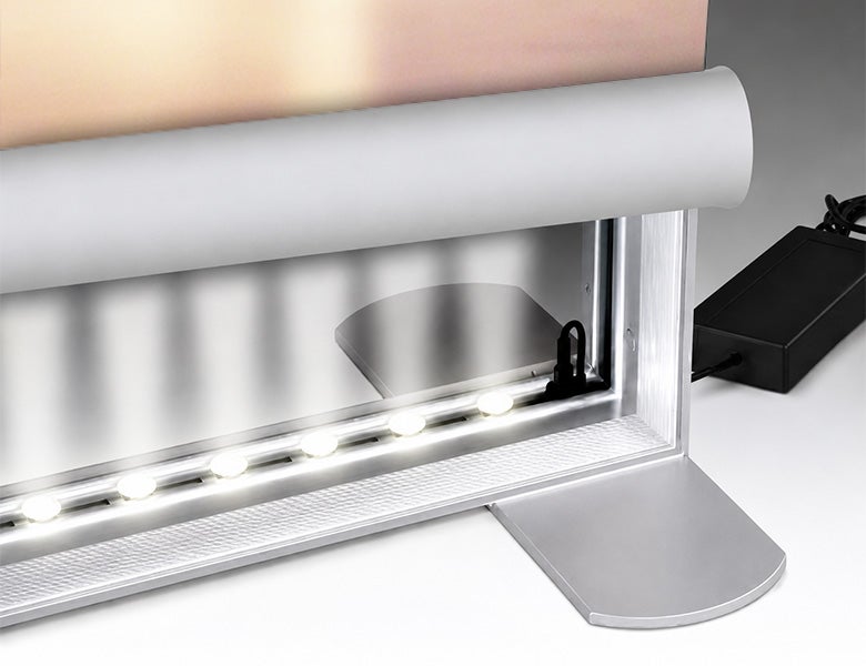 3 m Backlit Exhibition Stand - LED Lightbox Display with Counter Integrated LED Lighting