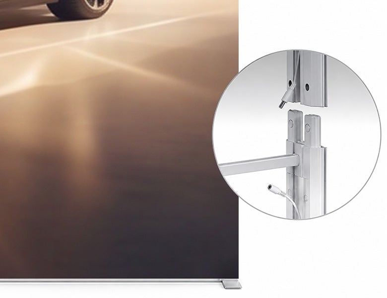 3 m Backlit Exhibition Stand - LED Lightbox Display with Counter Tool Free Assembly