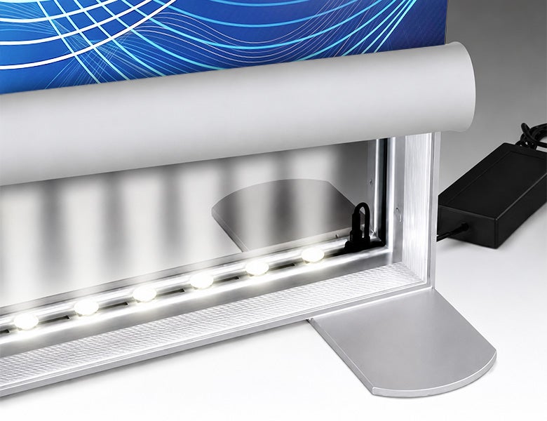 20 ft Backlit Trade Show Display - Large LED Lightbox Backwall with Graphics Integrated LED Lighting