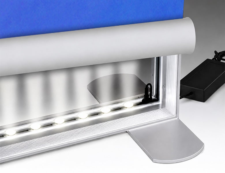 6 m Backlit Exhibition Stand - LED Lightbox Display with Dual Counters & Branding Panels Integrated LED Lighting