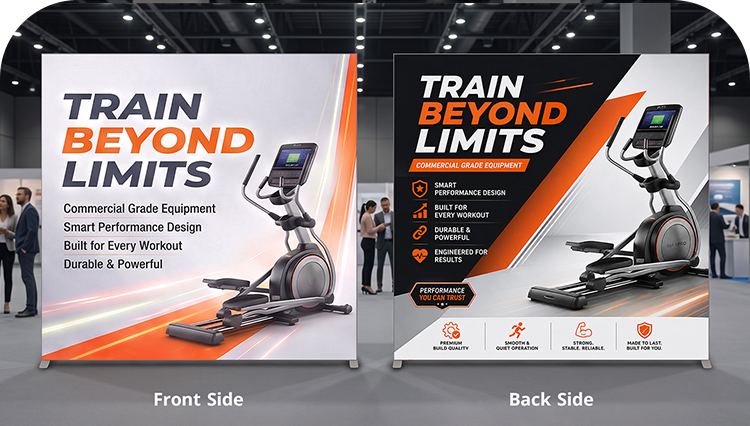 20 ft Backlit Trade Show Display - LED Lightbox Display with Counters & Side Panels Double Side Print mobile