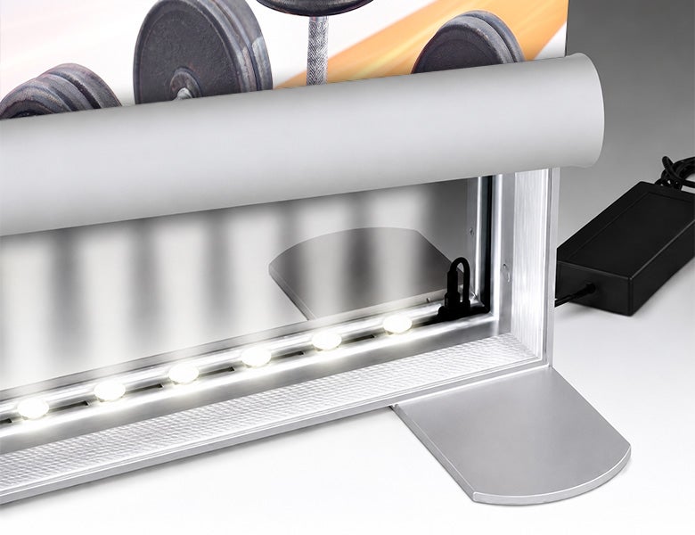 20 ft Backlit Trade Show Display - LED Lightbox Display with Counters & Side Panels Integrated LED Lighting