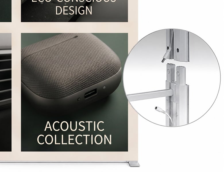 6 m Backlit Exhibition Stand - LED Lightbox Display with Counters & Storage Tool Free Assembly