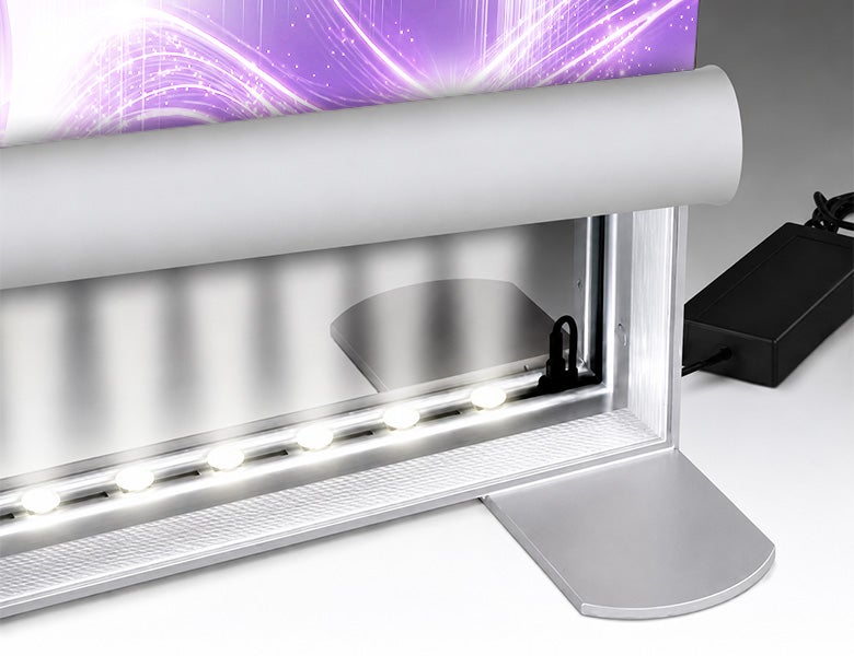 6 m Backlit Exhibition Stand - LED Lightbox Display with Counters & Graphics Integrated LED Lighting