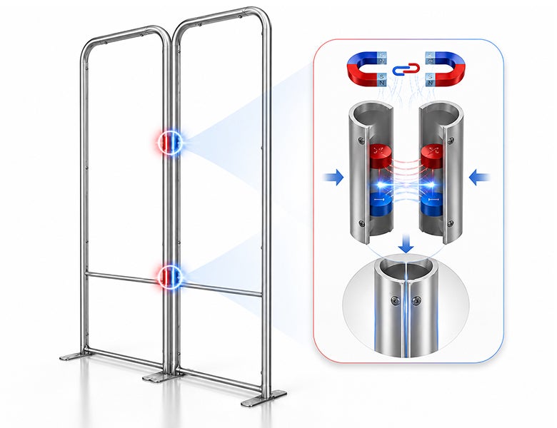 20 ft Magnetic Modular Fabric Displays - 4 L-Shape Sections Magnetic Frame