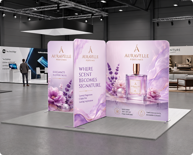 13ft Magnetic Modular Fabric Displays - Cross Island Shape Perfume Company