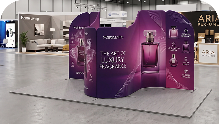 4 m Magnetic Modular Fabric Displays - Curved Shape banner image mobile