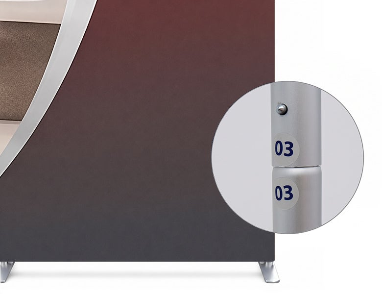 13 ft Magnetic Modular Fabric Displays - Dynamic Curved L Shape Tool Free Assembly