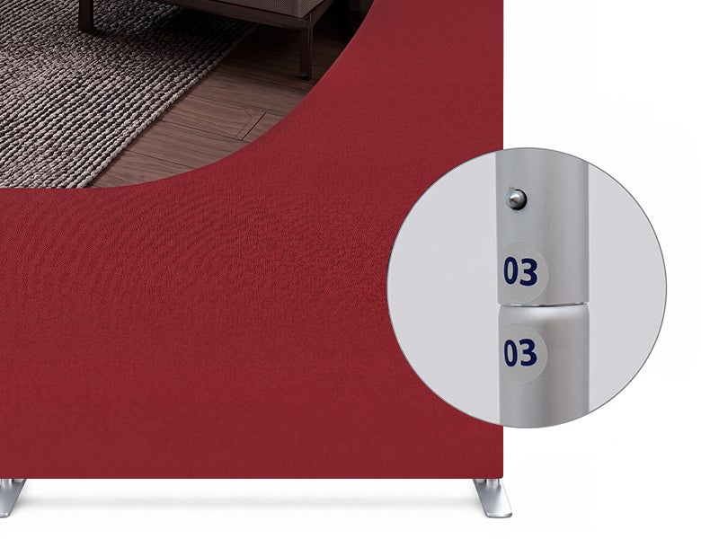 6.5ft Magnetic Modular Fabric Display - Two Sloped & Straight Banner Stands Tool Free Assembly