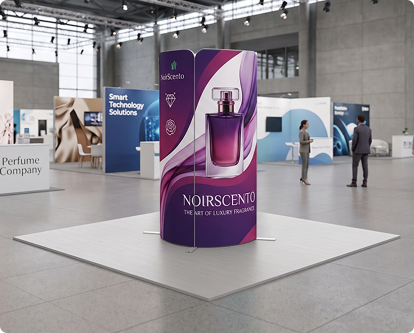 6.5ft Magnetic Modular Fabric Display - Tower Island Shape Perfume Company