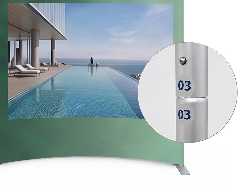6.5ft Magnetic Modular Fabric Display - Tower Island Shape Tool Free Assembly