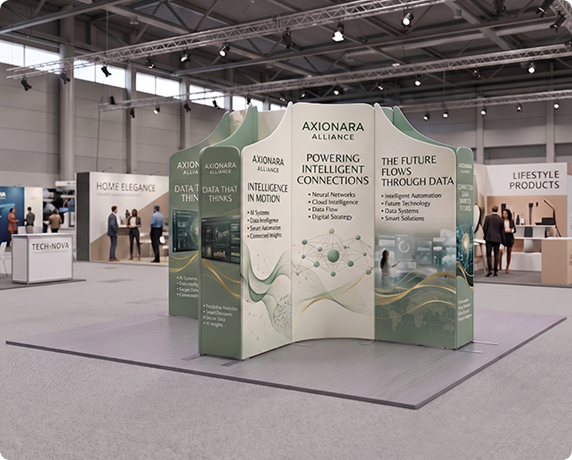 13ft Magnetic Modular Fabric Displays - Tapered Island Shape Artificial Intelligence