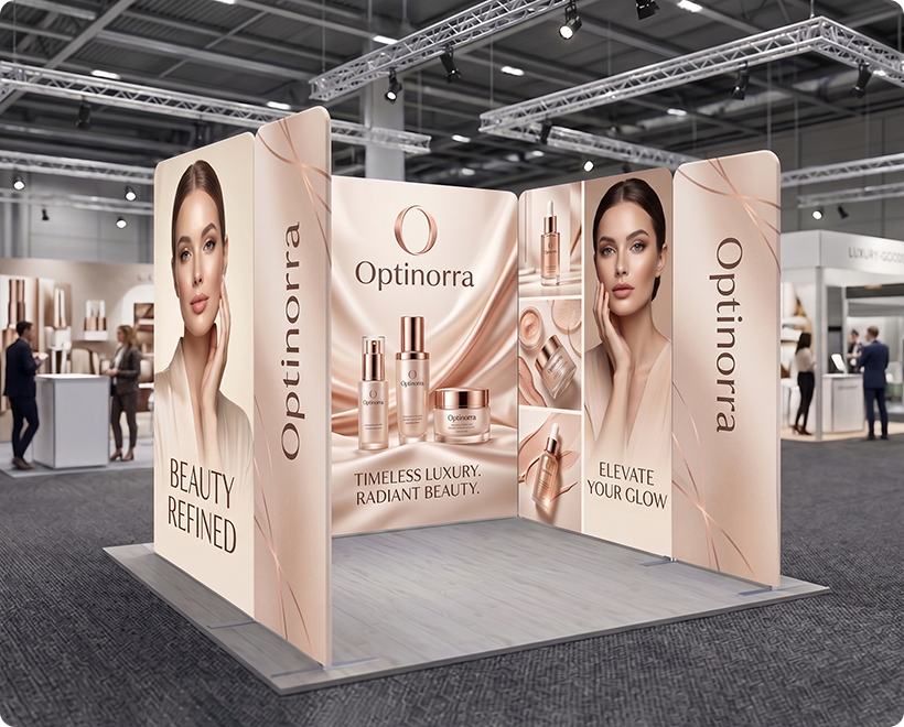 3m Magnetic Modular Fabric Display - U Shape Skin Care Beauty Product