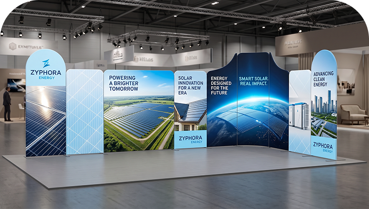 20ft Magnetic Modular Fabric Displays - L Shape banner image mobile