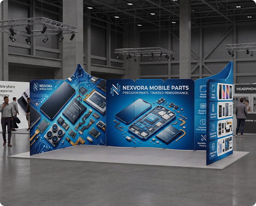 20 ft Magnetic Modular Fabric Displays - U Shape Mobile Accessories