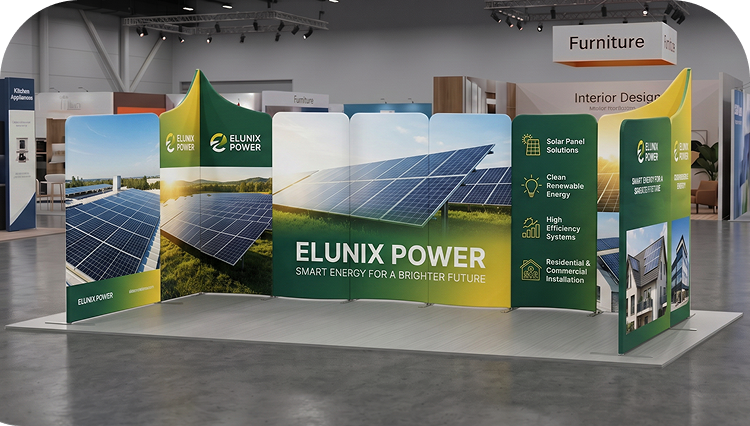 20 ft Magnetic Modular Fabric Displays - U Shape banner image mobile